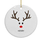 Personalised Reindeer Face Circle Decoration Back Image