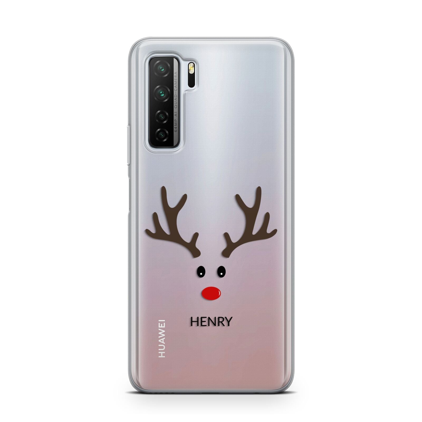 Personalised Reindeer Face Huawei P40 Lite 5G Phone Case