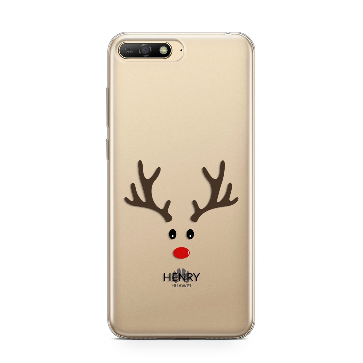 Personalised Reindeer Face Huawei Y6 2018