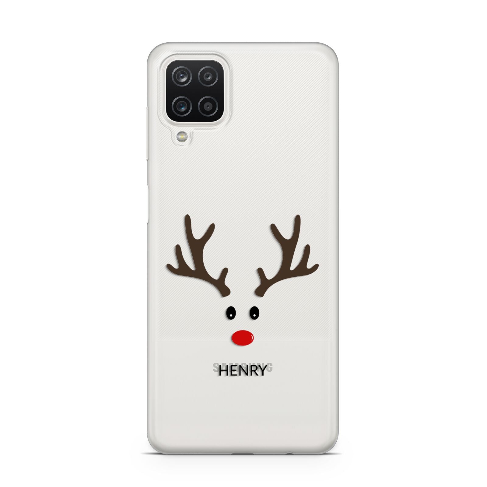 Personalised Reindeer Face Samsung A12 Case