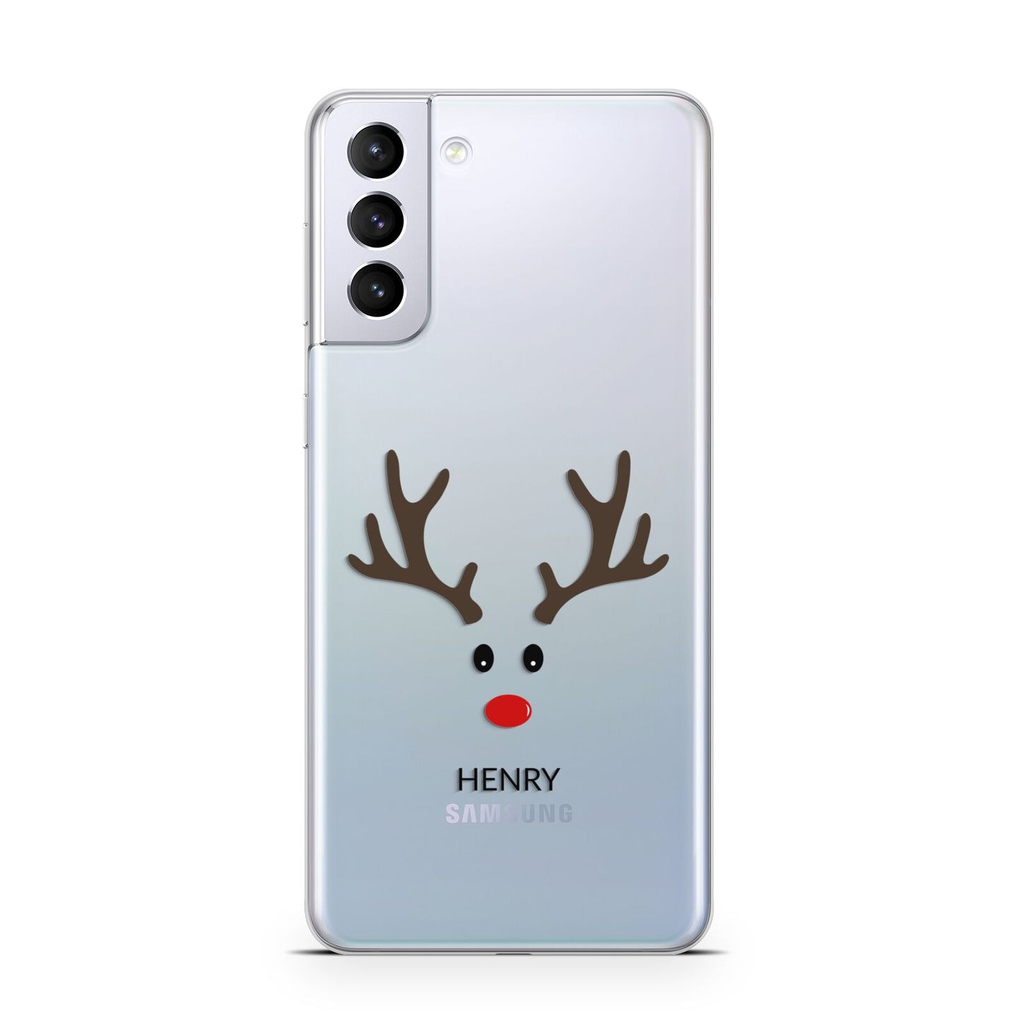 Personalised Reindeer Face Samsung S21 Plus Case