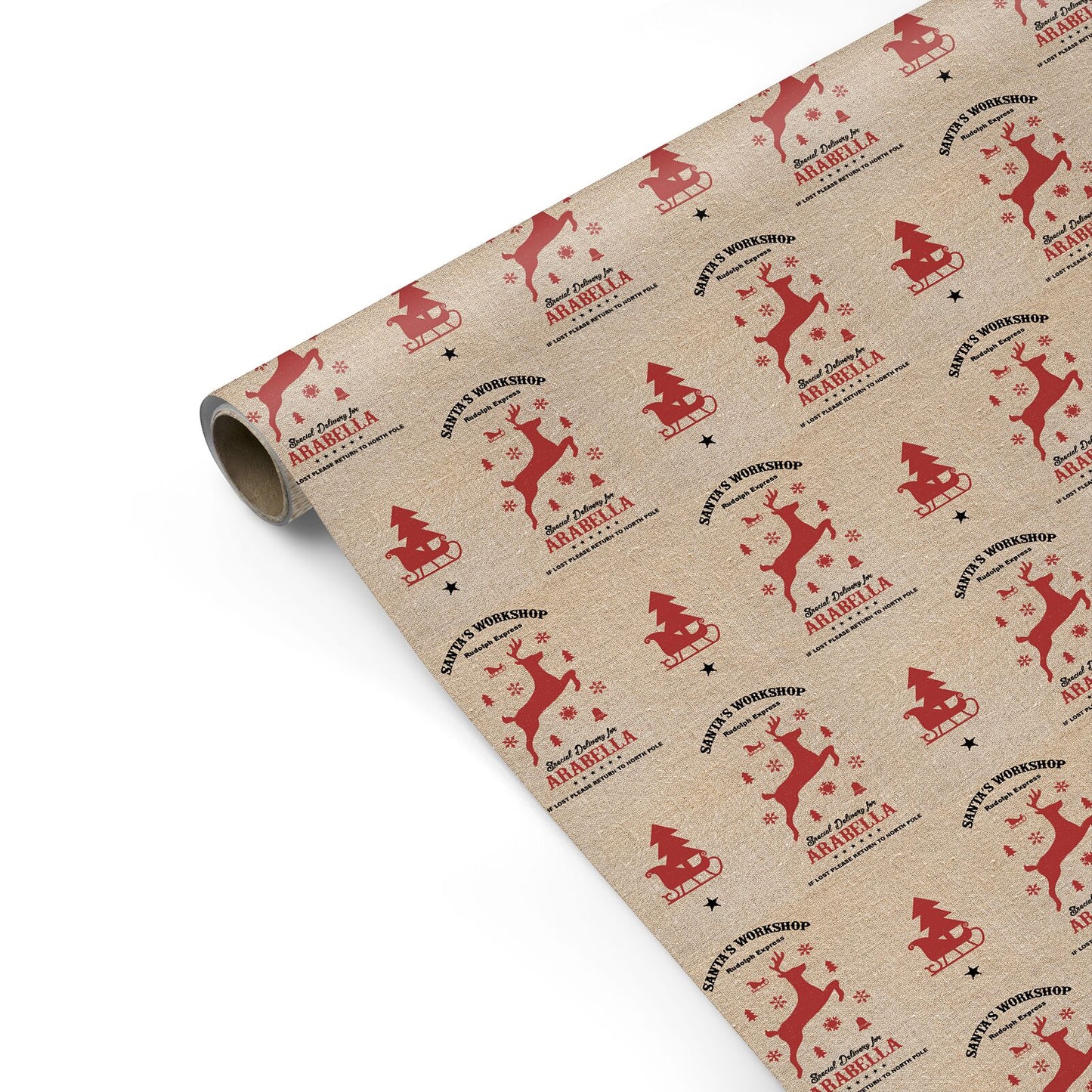 Personalised Reindeer Personalised Gift Wrap