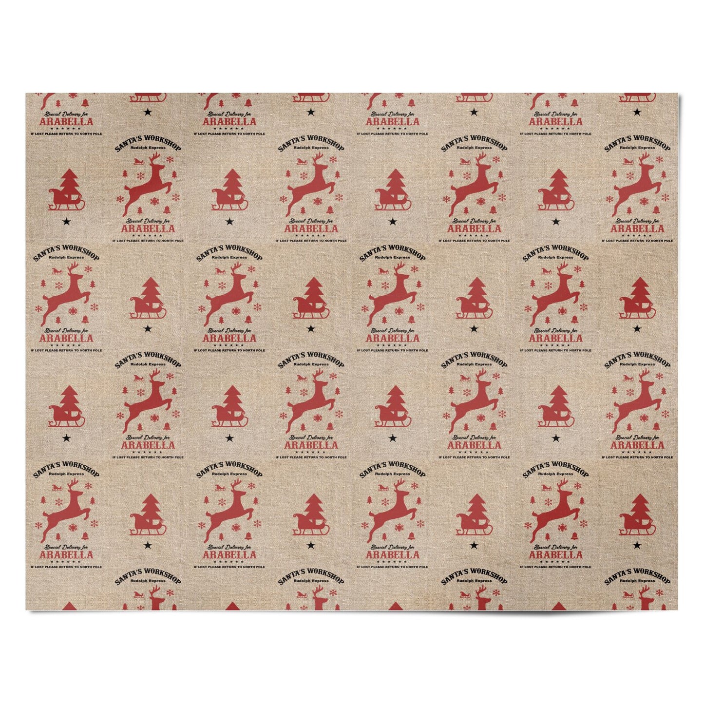 Personalised Reindeer Personalised Wrapping Paper Alternative