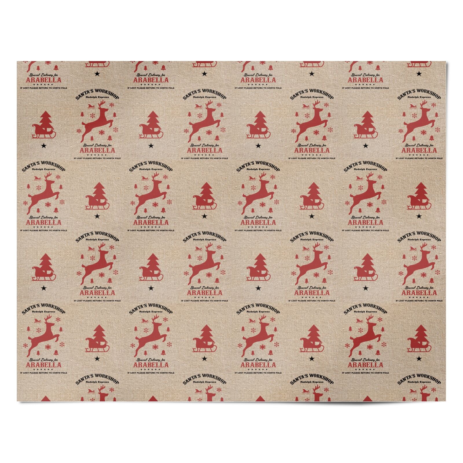 Personalised Reindeer Personalised Wrapping Paper Alternative