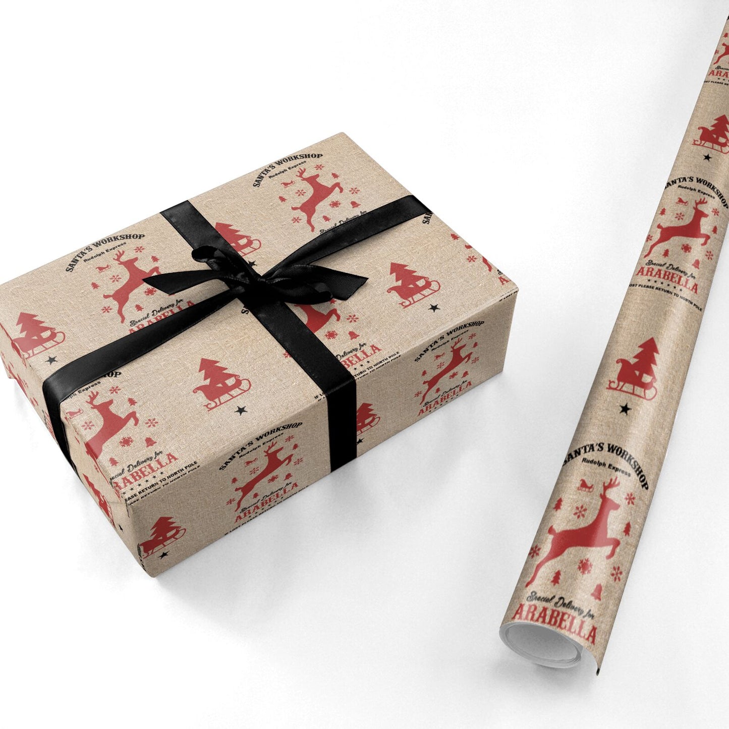 Personalised Reindeer Personalised Wrapping Paper