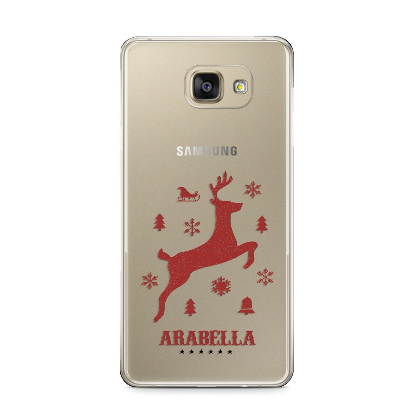 Personalised Reindeer Samsung Galaxy A9 2016 Case on gold phone