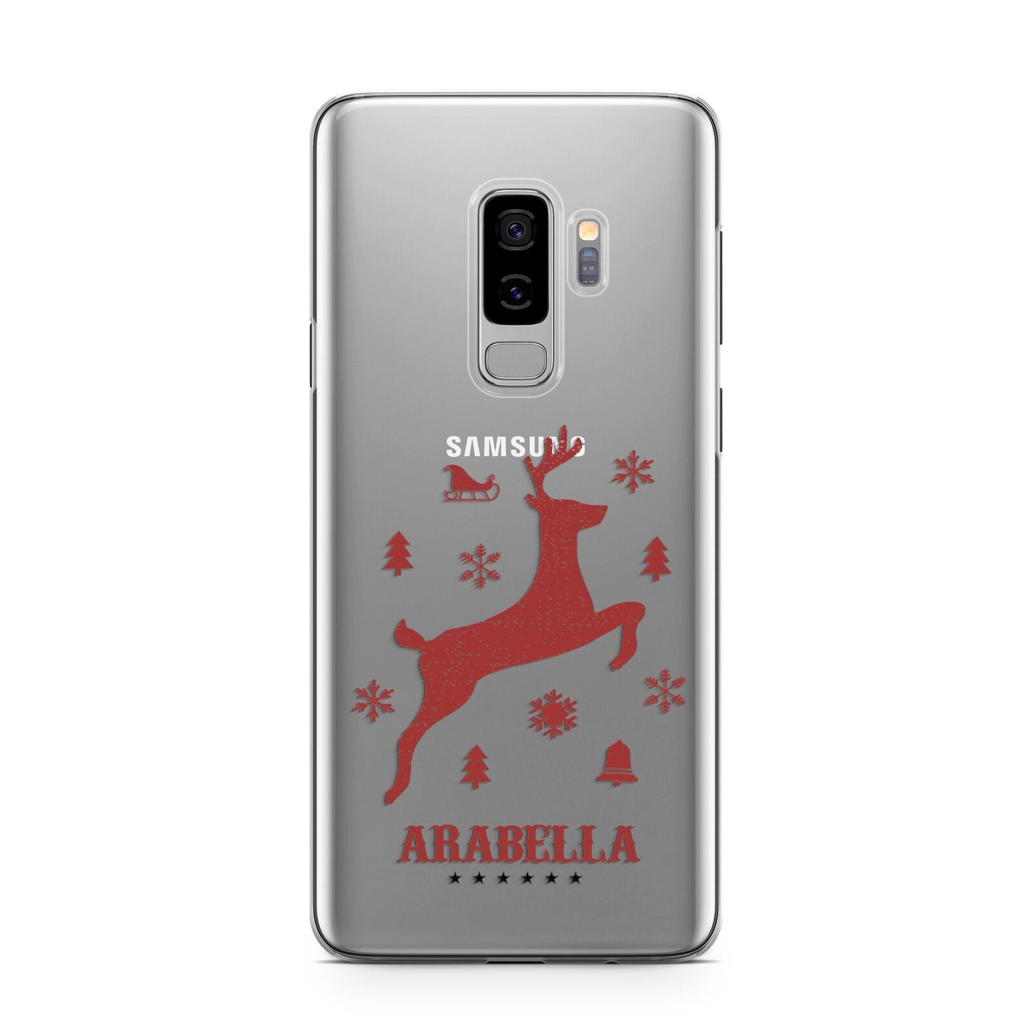 Personalised Reindeer Samsung Galaxy S9 Plus Case on Silver phone