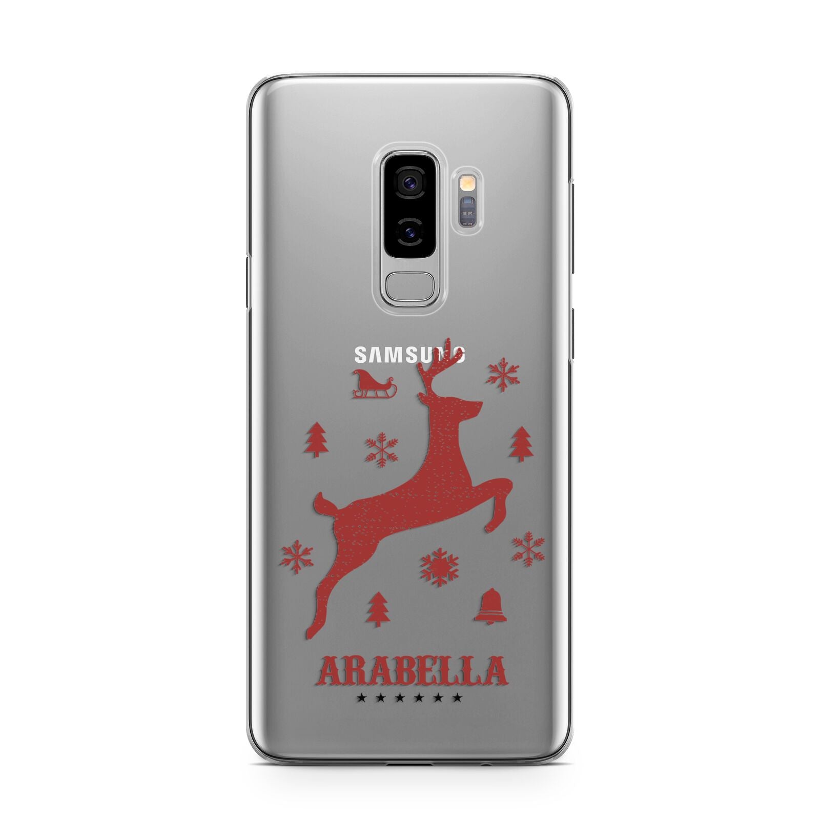 Personalised Reindeer Samsung Galaxy S9 Plus Case on Silver phone