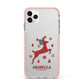 Personalised Reindeer iPhone 11 Pro Max Impact Pink Edge Case