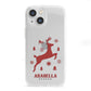 Personalised Reindeer iPhone 13 Mini Clear Bumper Case