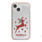 Personalised Reindeer iPhone 13 Mini TPU Impact Case with Pink Edges