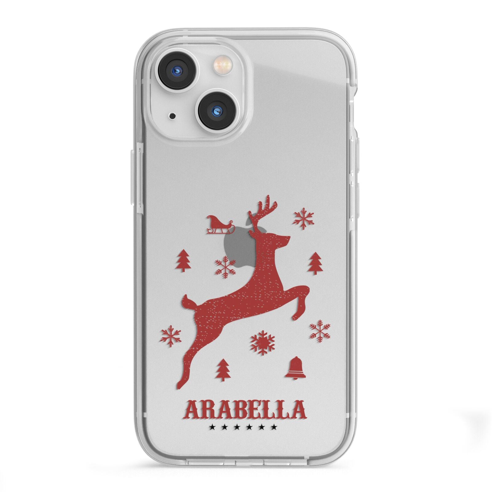 Personalised Reindeer iPhone 13 Mini TPU Impact Case with White Edges