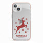 Personalised Reindeer iPhone 13 TPU Impact Case with Pink Edges