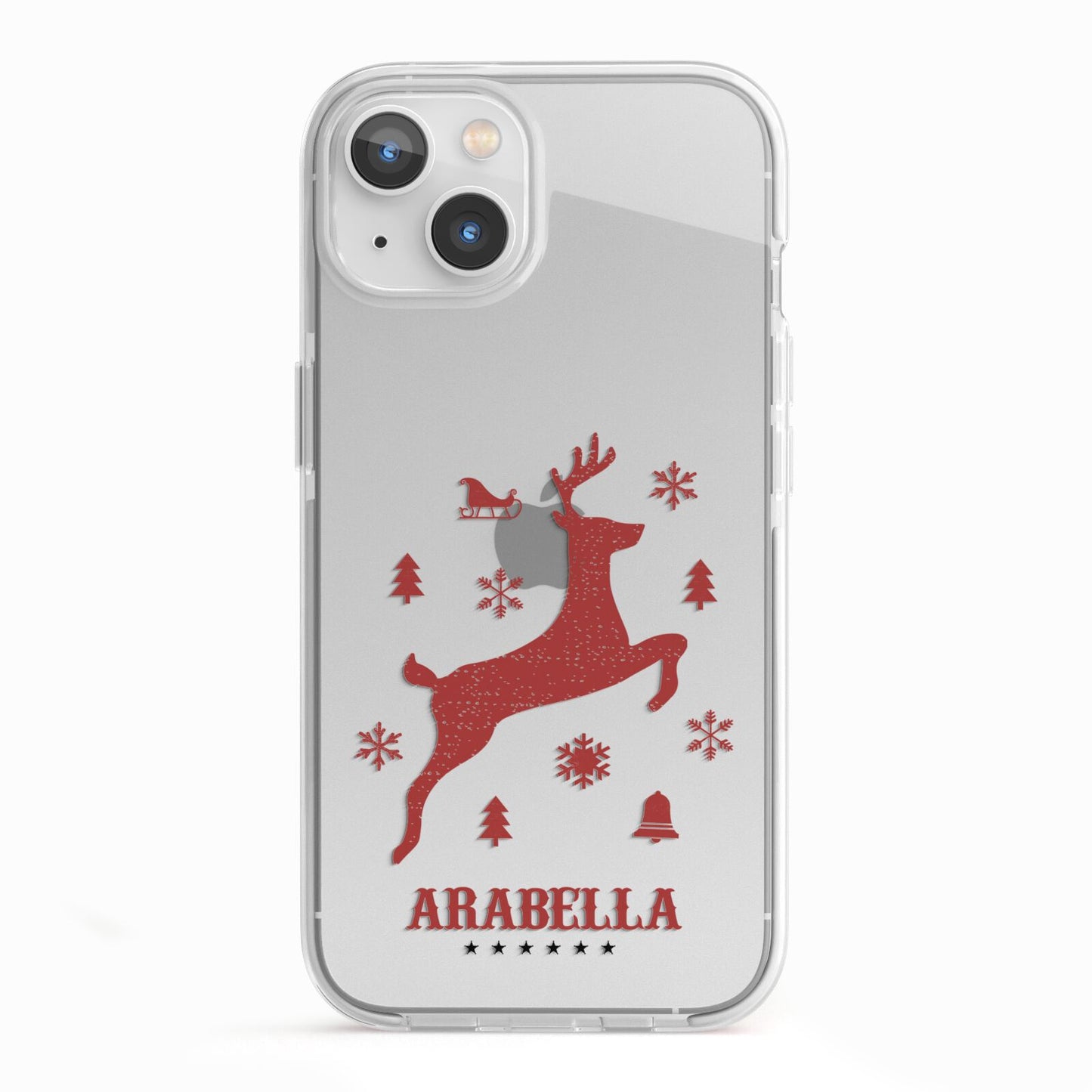 Personalised Reindeer iPhone 13 TPU Impact Case with White Edges