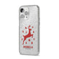 Personalised Reindeer iPhone 14 Pro Max Glitter Tough Case Silver Angled Image