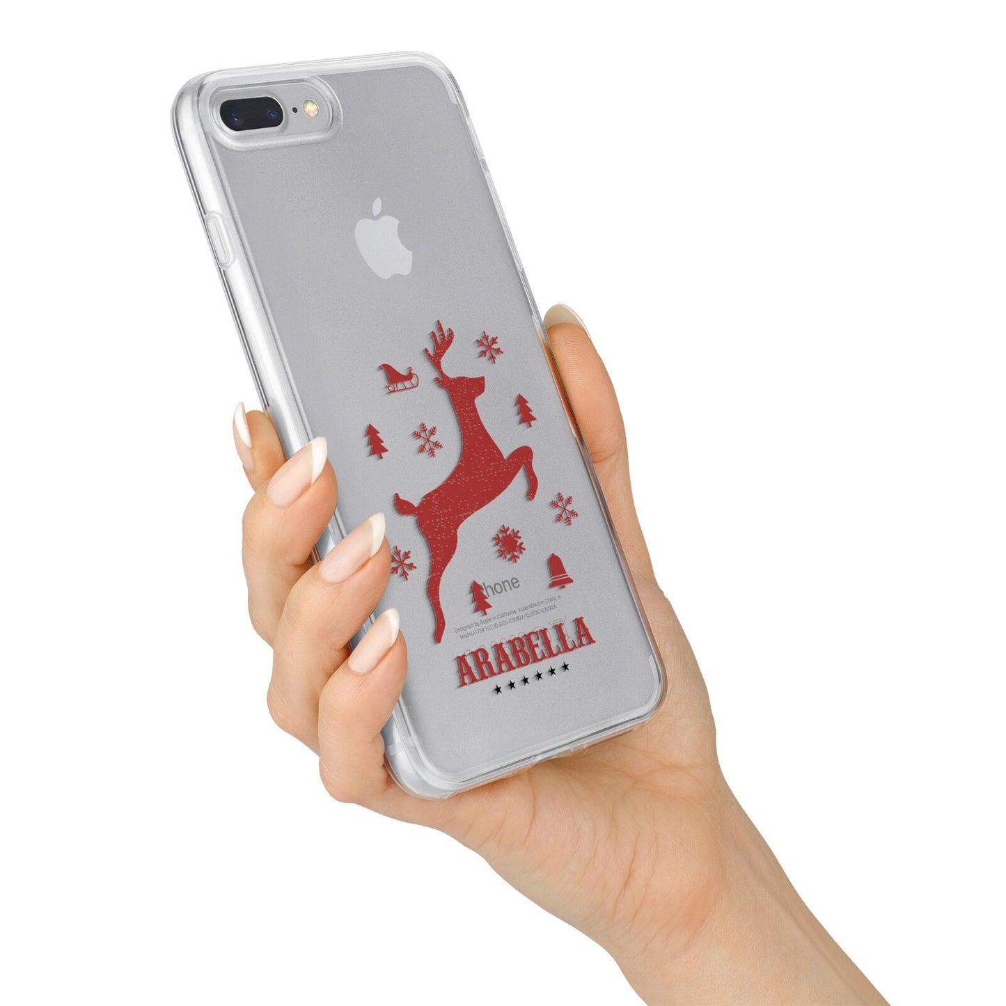 Personalised Reindeer iPhone 7 Plus Bumper Case on Silver iPhone Alternative Image