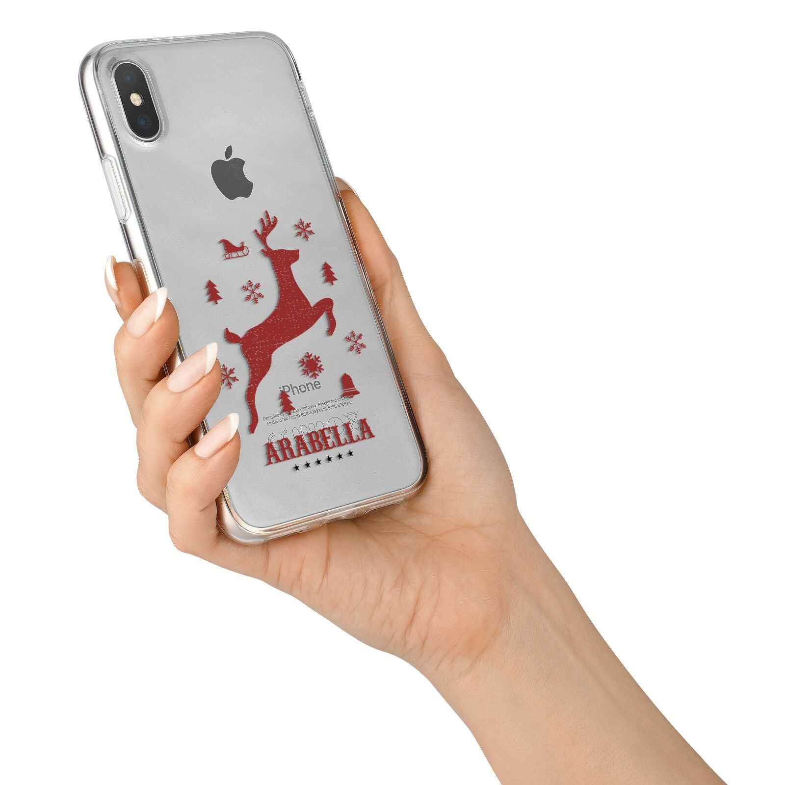 Personalised Reindeer iPhone X Bumper Case on Silver iPhone Alternative Image 2