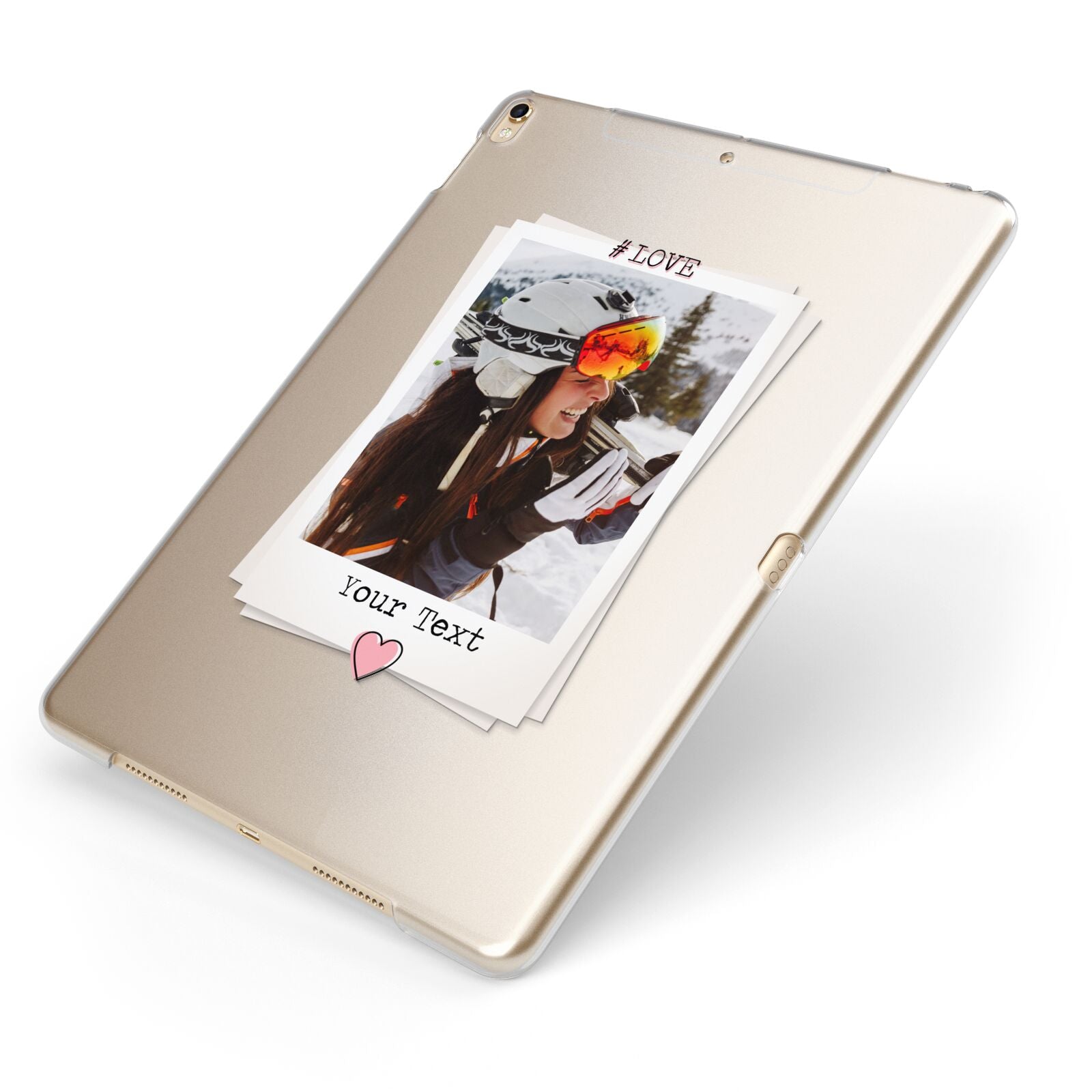 Personalised Retro Photo Apple iPad Case on Gold iPad Side View