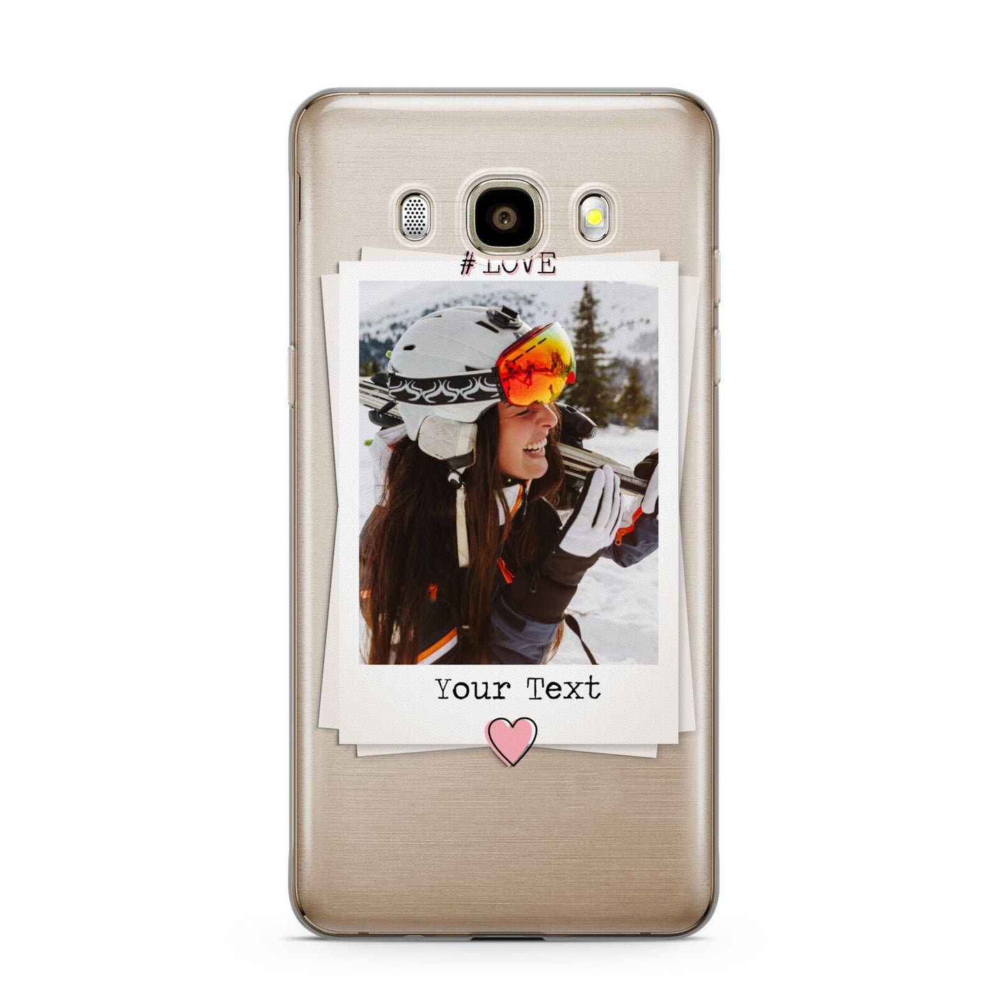 Personalised Retro Photo Samsung Galaxy J7 2016 Case on gold phone