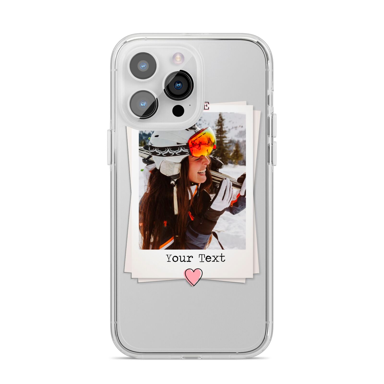 Personalised Retro Photo iPhone 14 Pro Max Clear Tough Case Silver