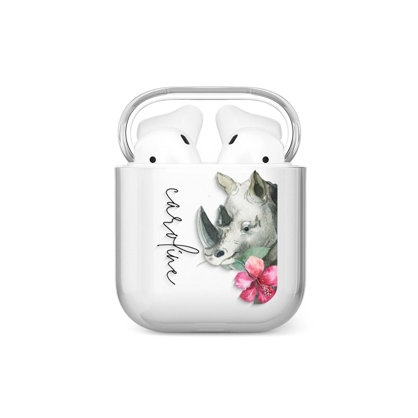 Personalised Rhinoceros AirPods Case