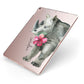 Personalised Rhinoceros Apple iPad Case on Rose Gold iPad Side View