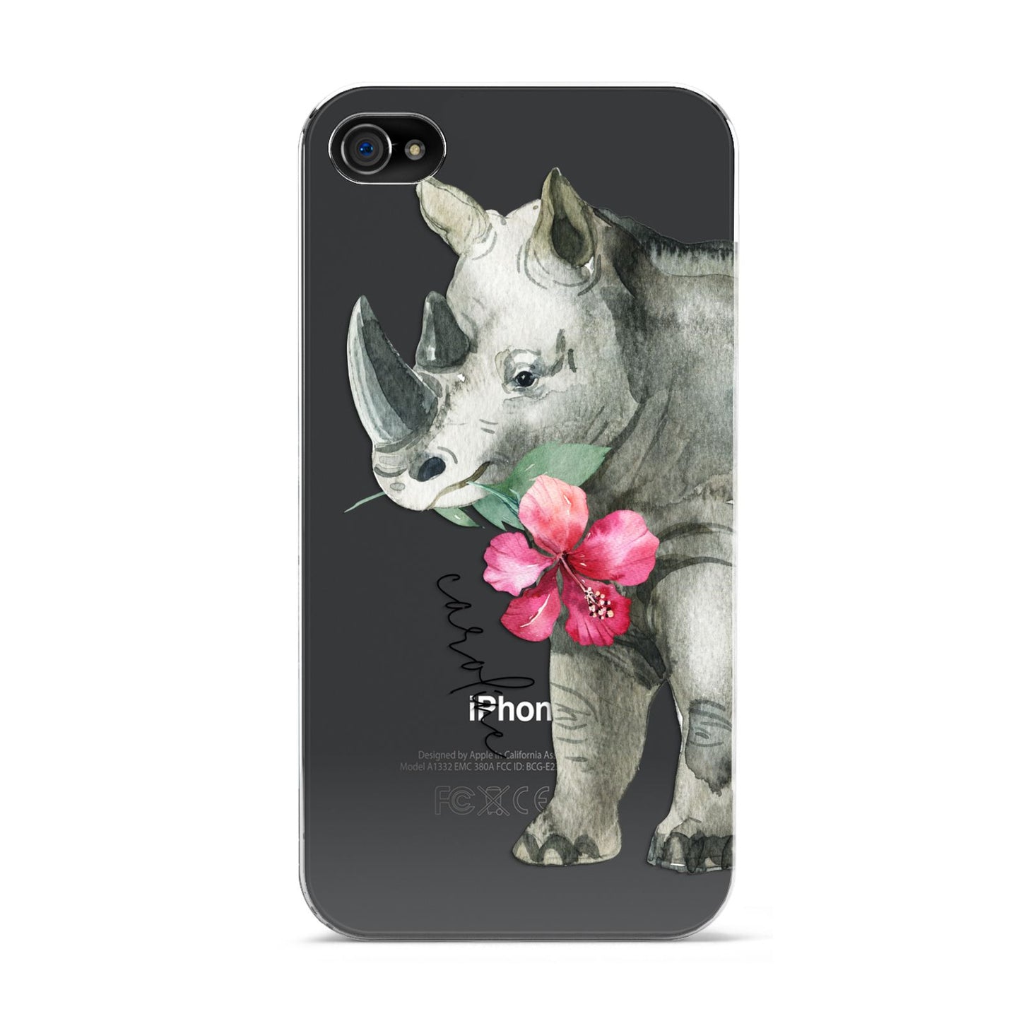 Personalised Rhinoceros Apple iPhone 4s Case