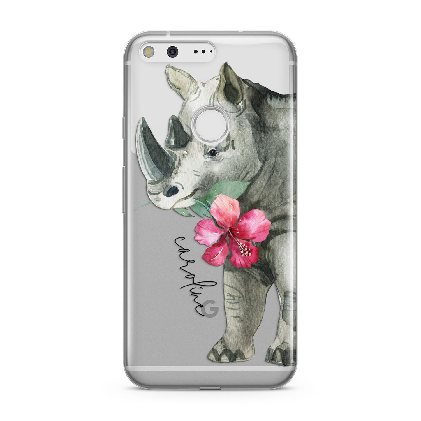 Personalised Rhinoceros Google Pixel Case