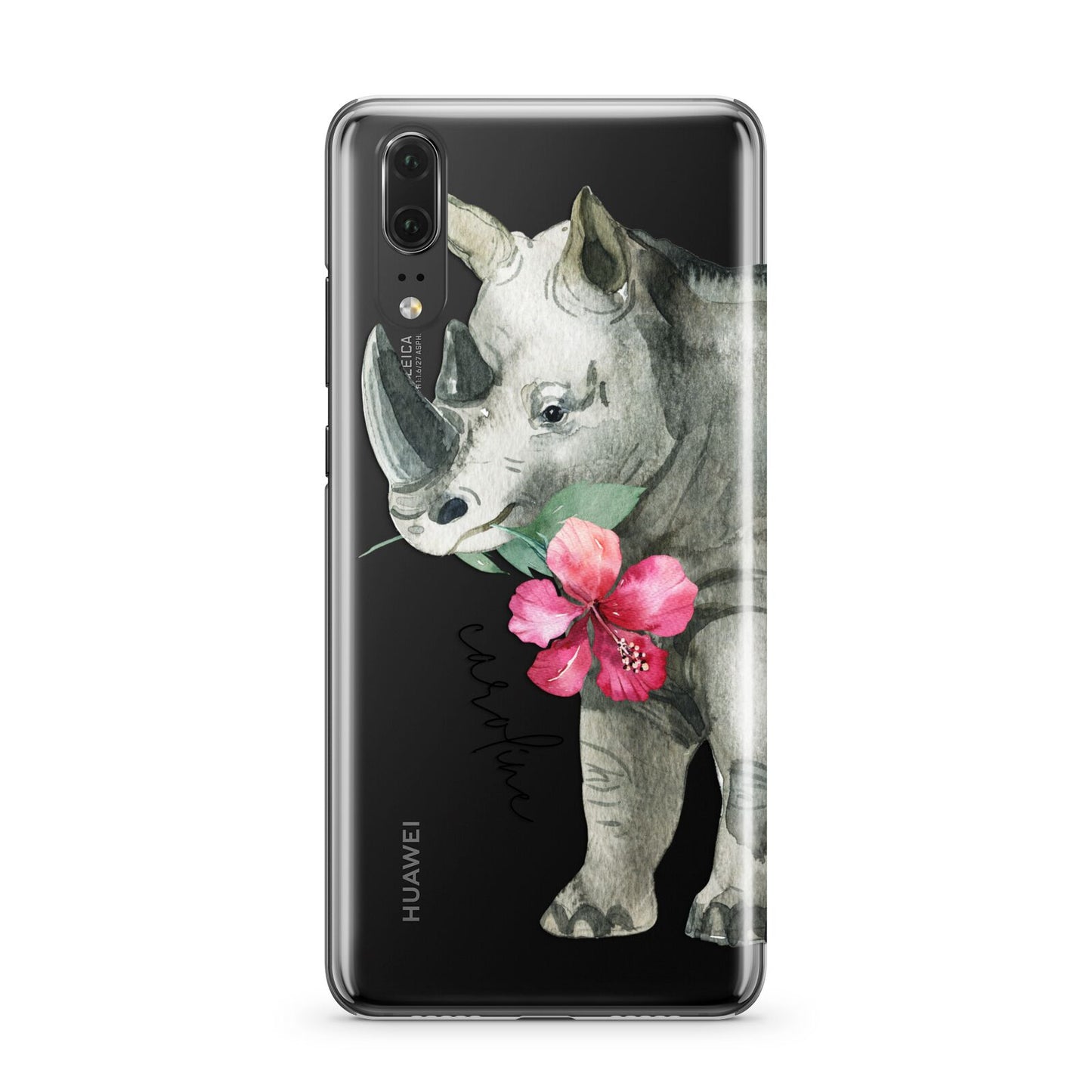 Personalised Rhinoceros Huawei P20 Phone Case