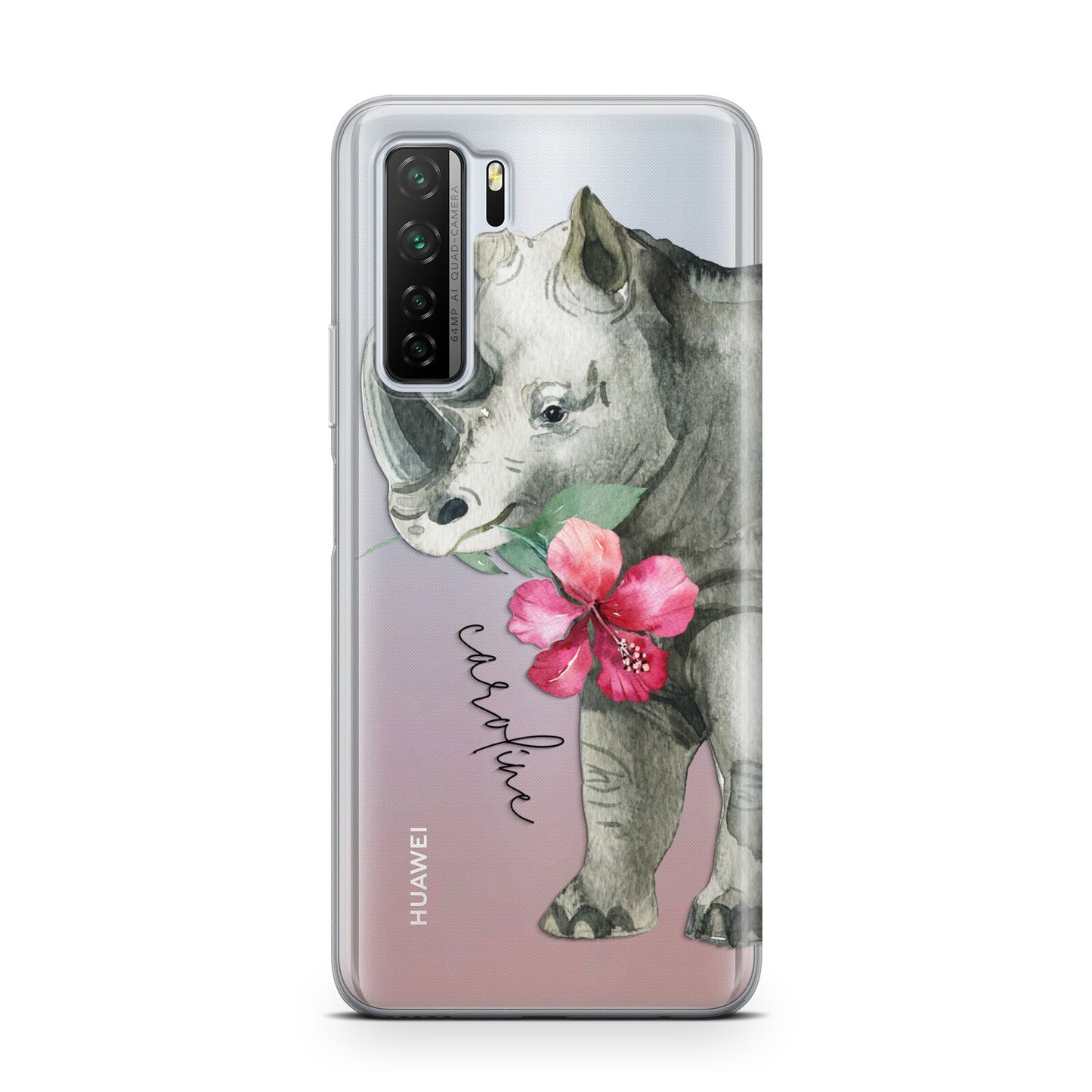 Personalised Rhinoceros Huawei P40 Lite 5G Phone Case