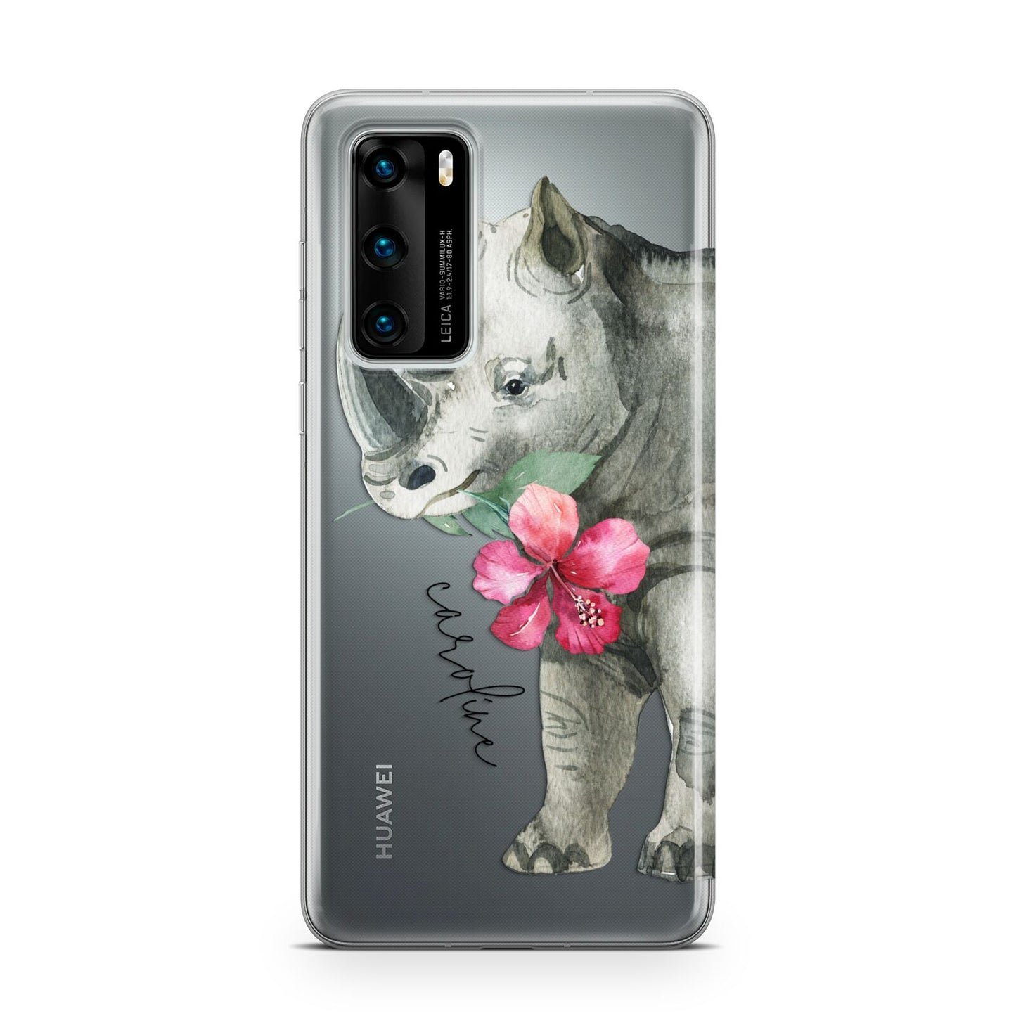 Personalised Rhinoceros Huawei P40 Phone Case