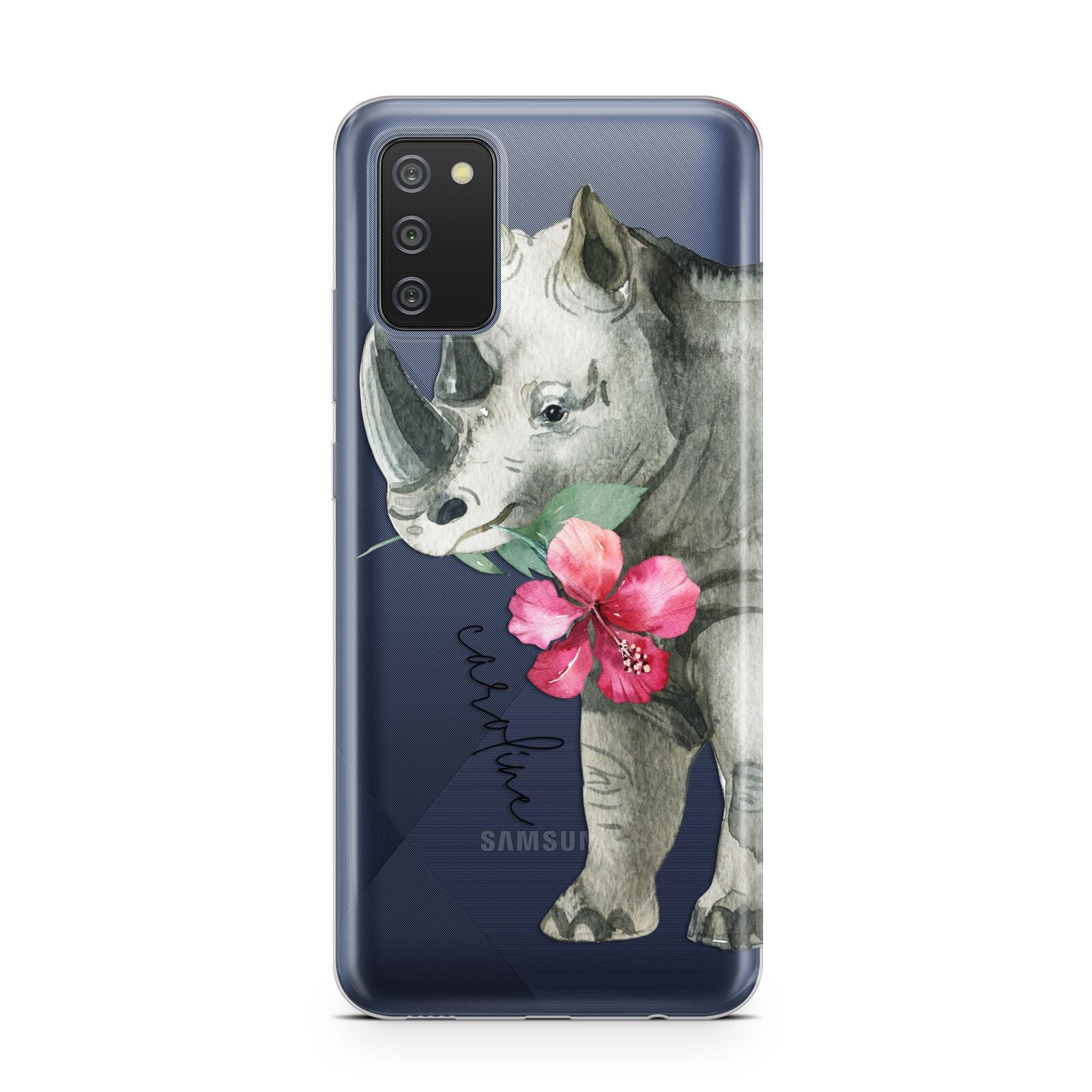 Personalised Rhinoceros Samsung A02s Case