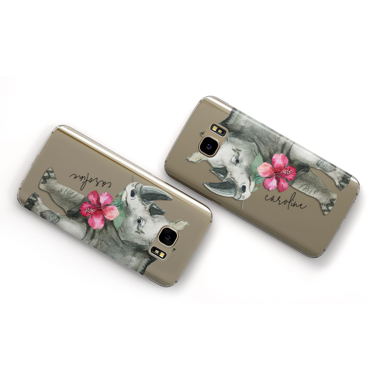 Personalised Rhinoceros Samsung Galaxy Case Flat Overview