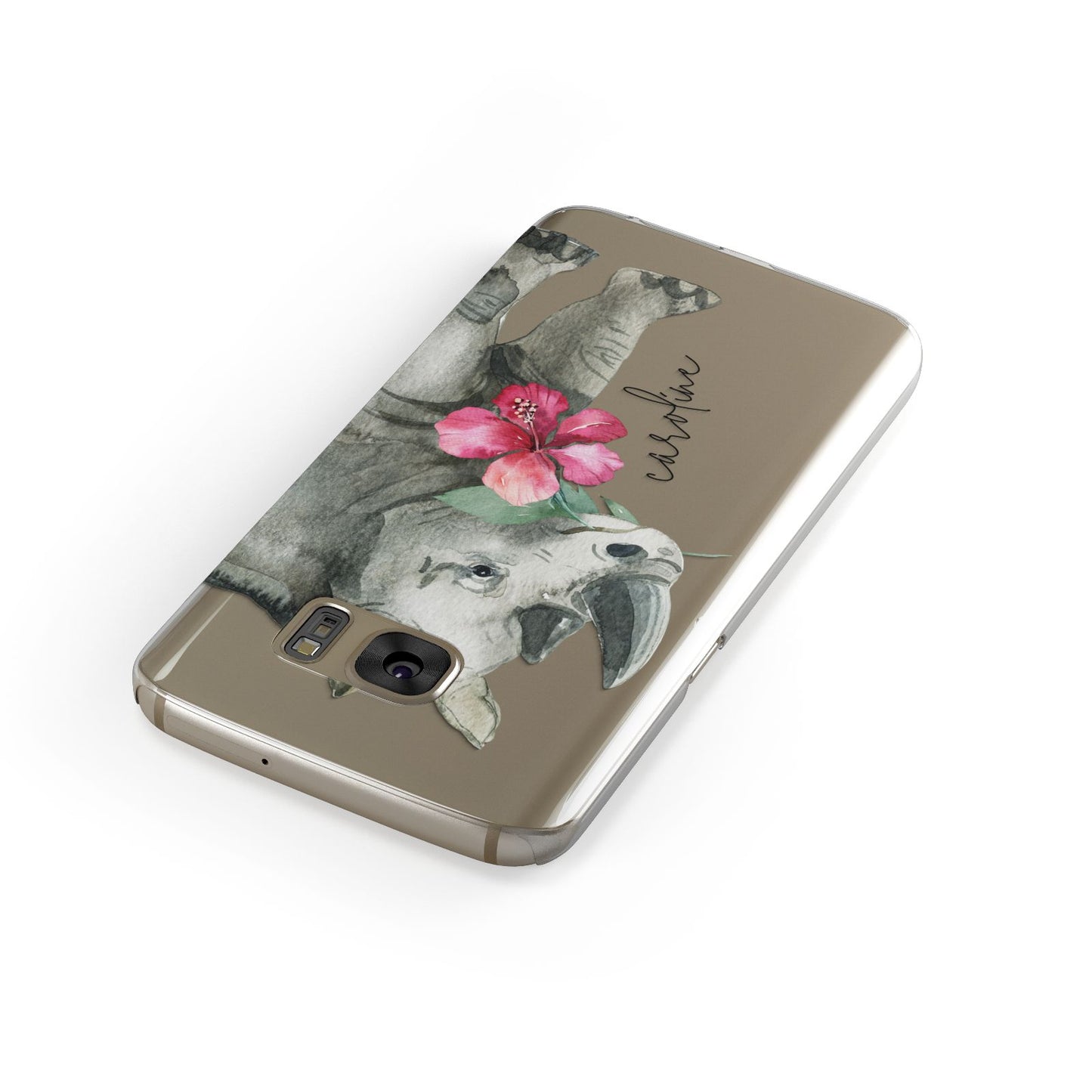 Personalised Rhinoceros Samsung Galaxy Case Front Close Up