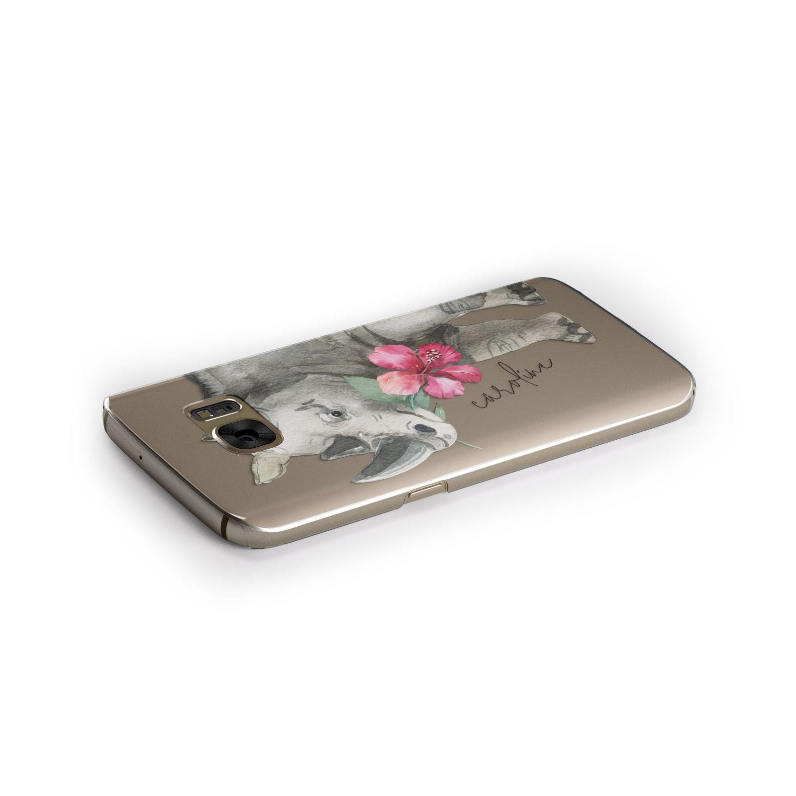 Personalised Rhinoceros Samsung Galaxy Case Side Close Up