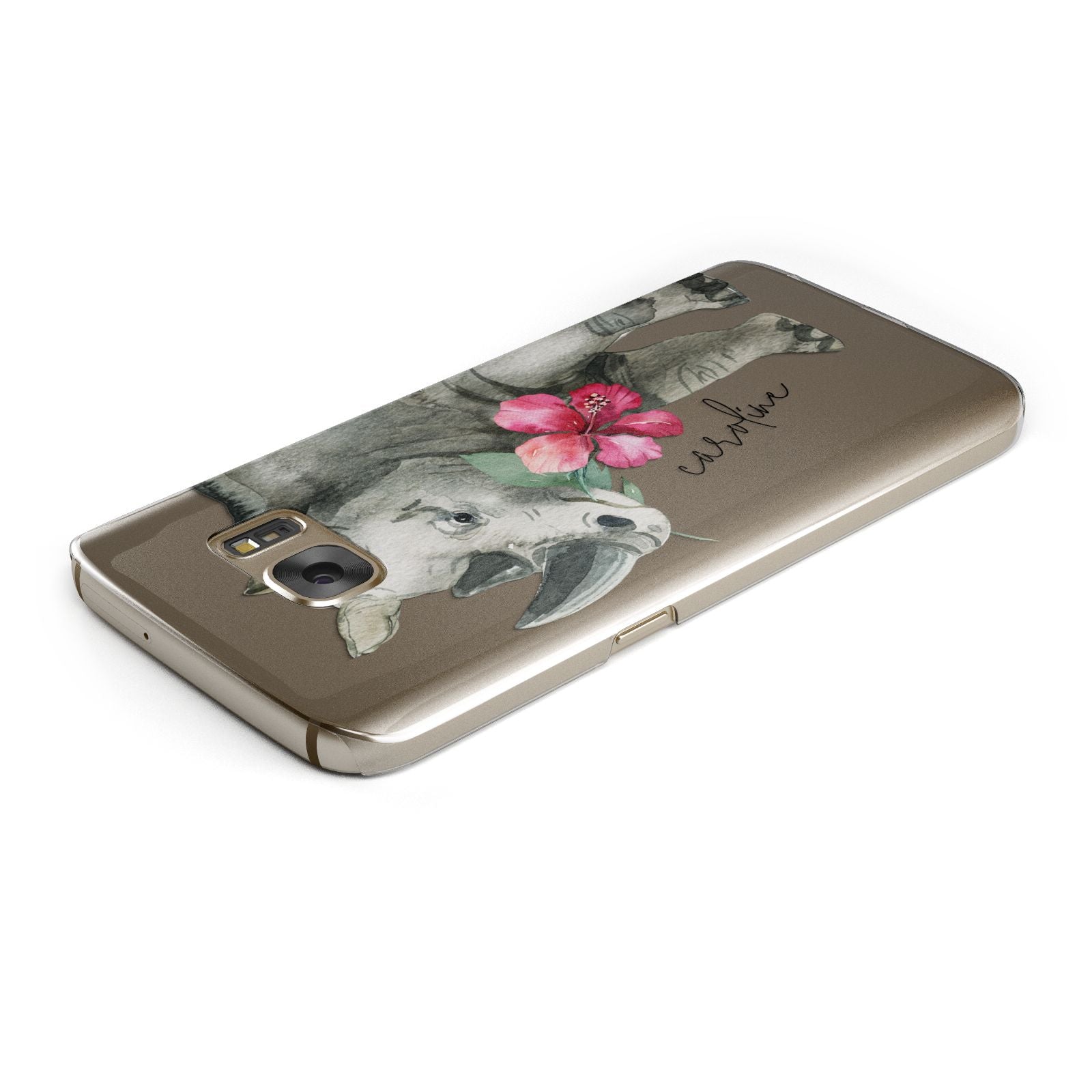 Personalised Rhinoceros Samsung Galaxy Case Top Cutout