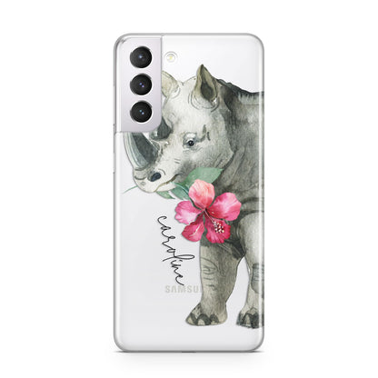 Personalised Rhinoceros Samsung S21 Case