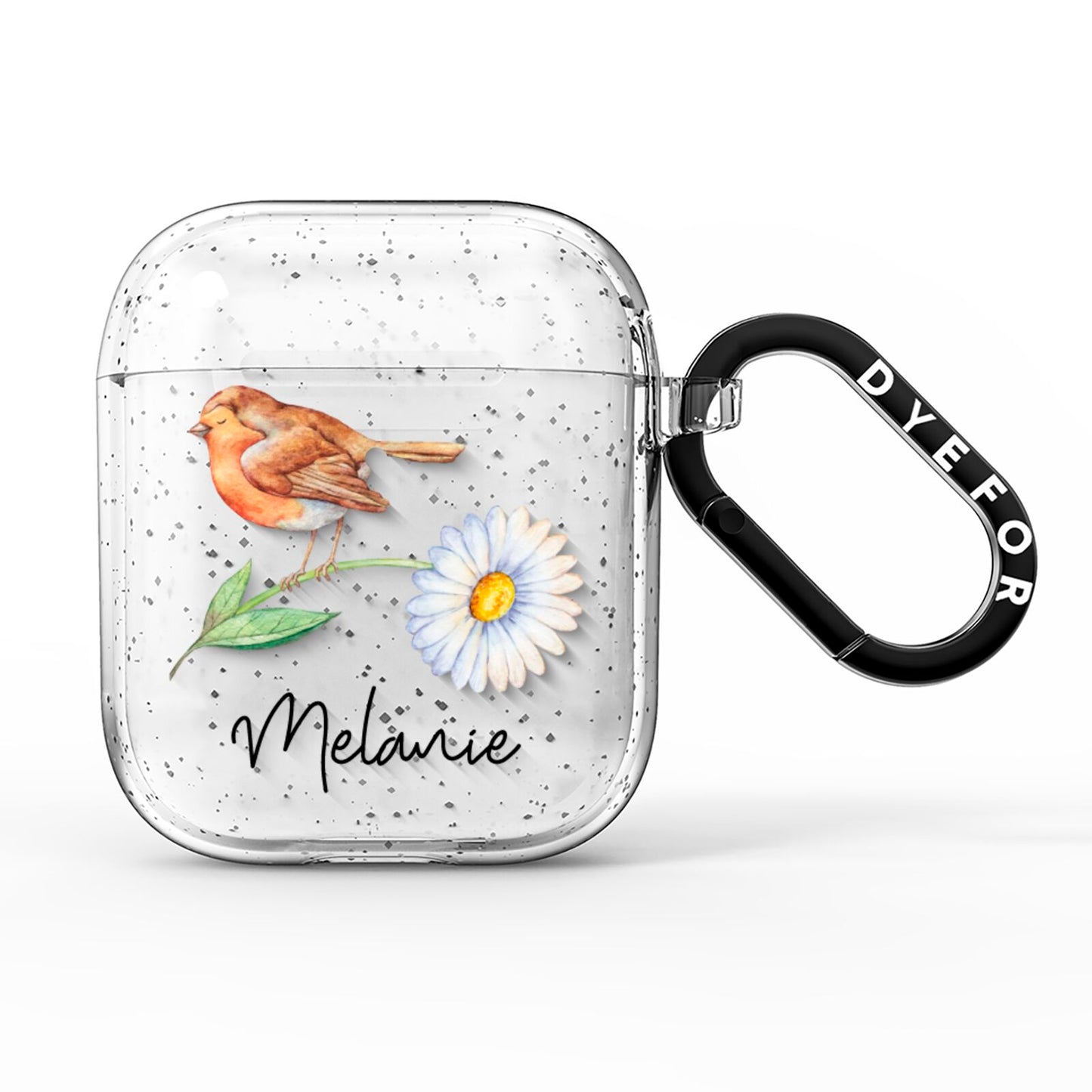 Personalised Robin AirPods Glitter Case