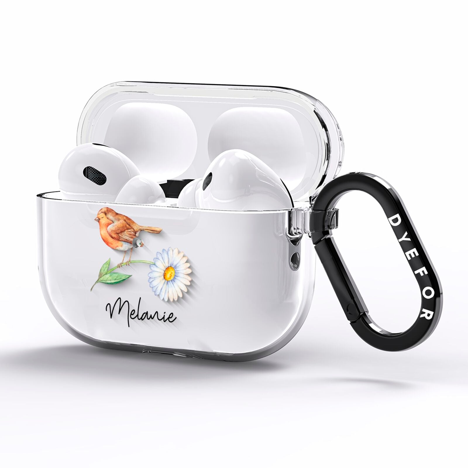 Personalised Robin AirPods Pro Clear Case Side Image