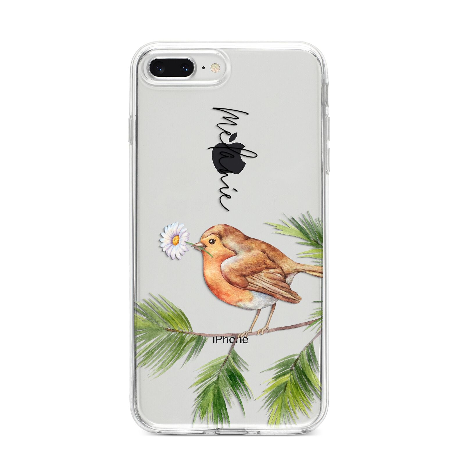 Personalised Robin iPhone 8 Plus Bumper Case on Silver iPhone