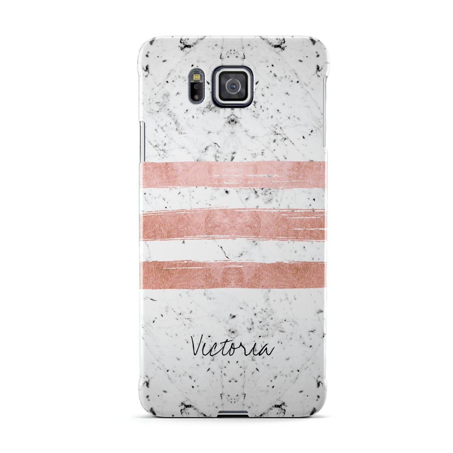 Personalised Rose Gold Brush Marble Initial Samsung Galaxy Alpha Case