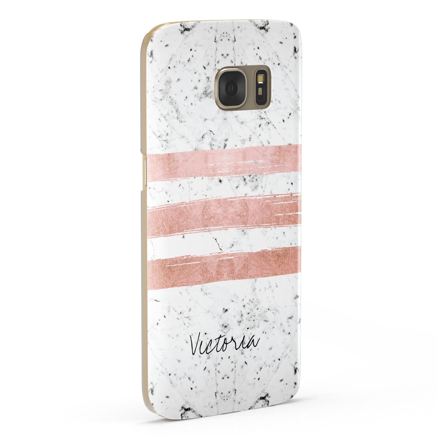 Personalised Rose Gold Brush Marble Initial Samsung Galaxy Case Fourty Five Degrees