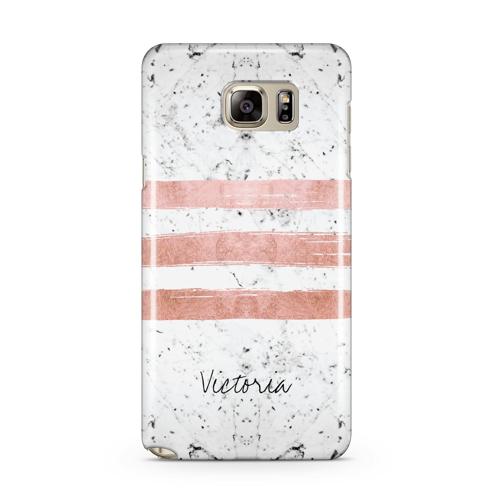 Personalised Rose Gold Brush Marble Initial Samsung Galaxy Note 5 Case