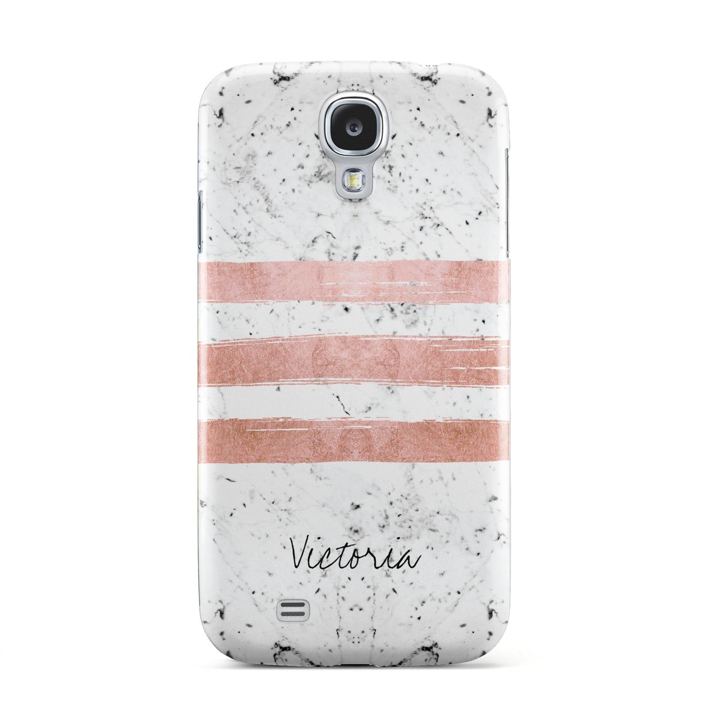 Personalised Rose Gold Brush Marble Initial Samsung Galaxy S4 Case