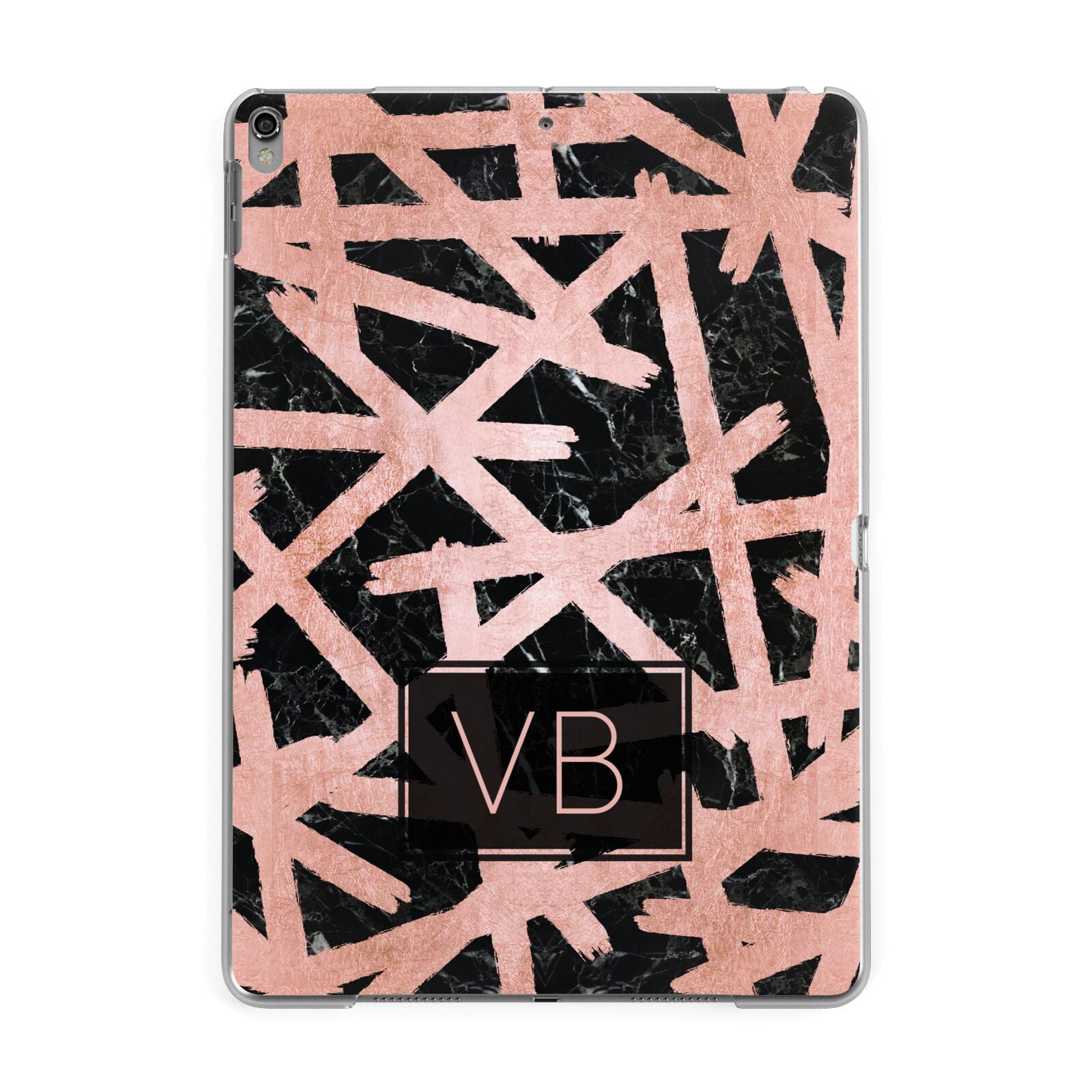 Personalised Rose Gold Effect Apple iPad Grey Case