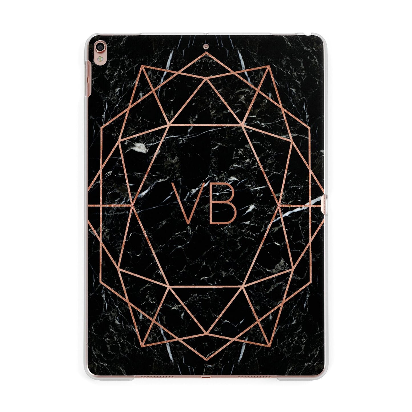 Personalised Rose Gold Geometric Initials Apple iPad Rose Gold Case