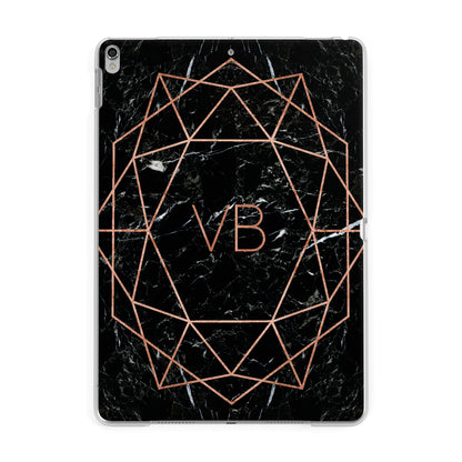 Personalised Rose Gold Geometric Initials Apple iPad Silver Case