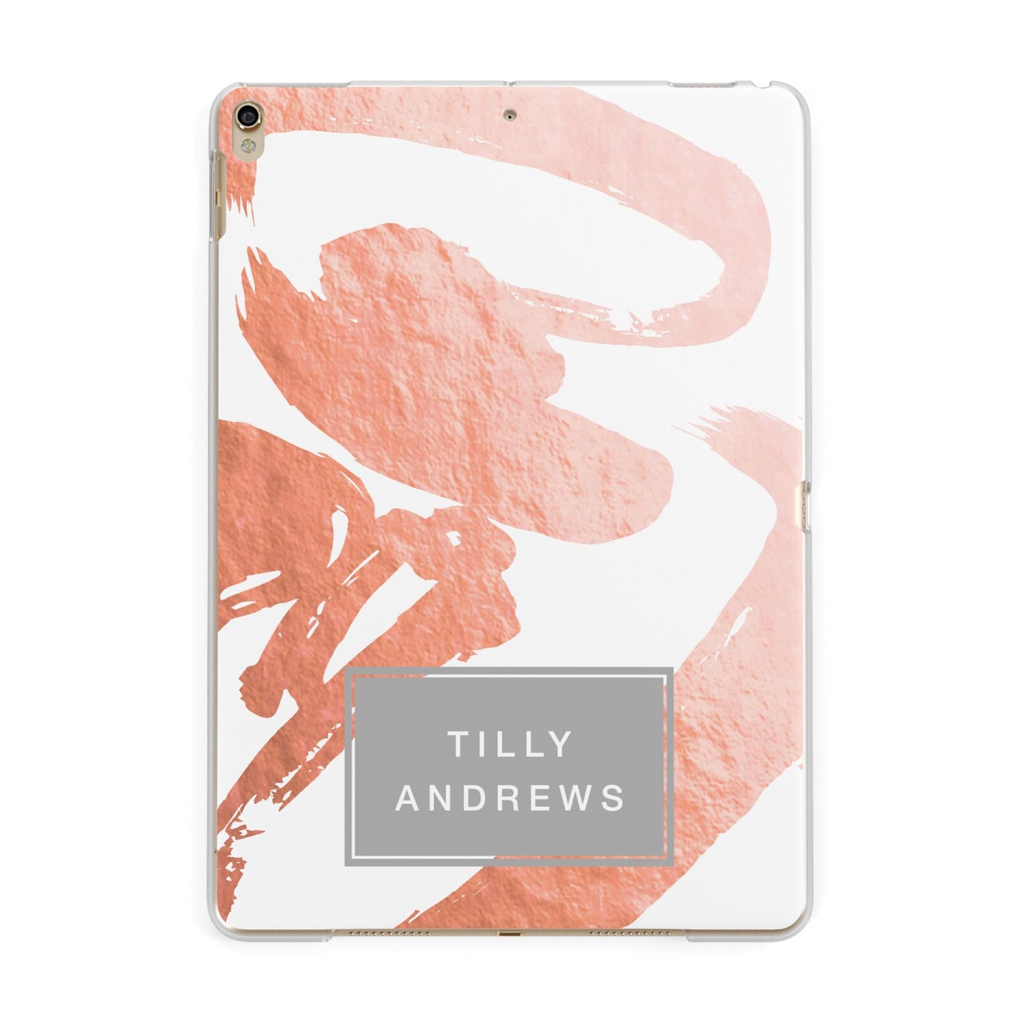 Personalised Rose Gold Leaf Name Apple iPad Gold Case