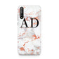 Personalised Rose Gold Marble Initials Huawei Enjoy 10s Phone Case