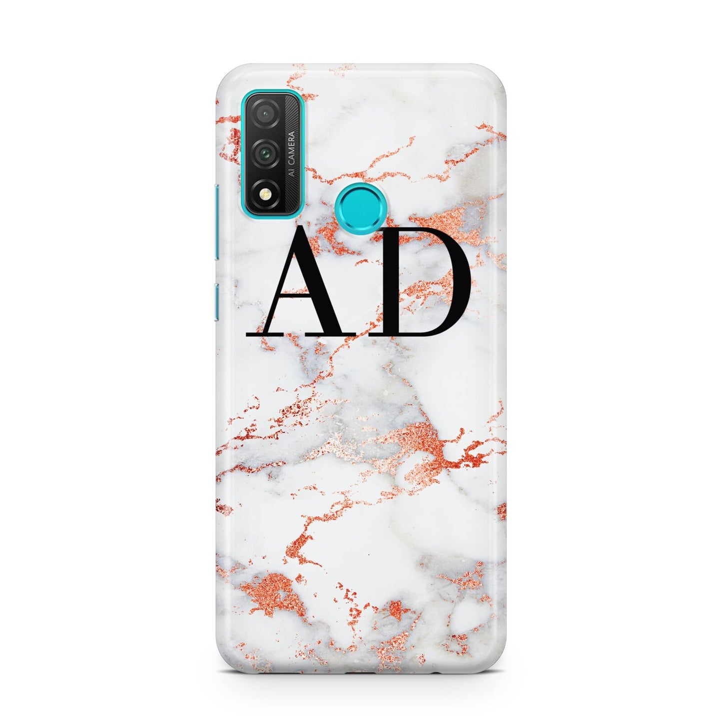 Personalised Rose Gold Marble Initials Huawei P Smart 2020